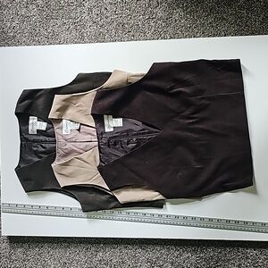 Lot of 3 vintage Gantos v-neck suede-like sleeveless tops. Very cool!